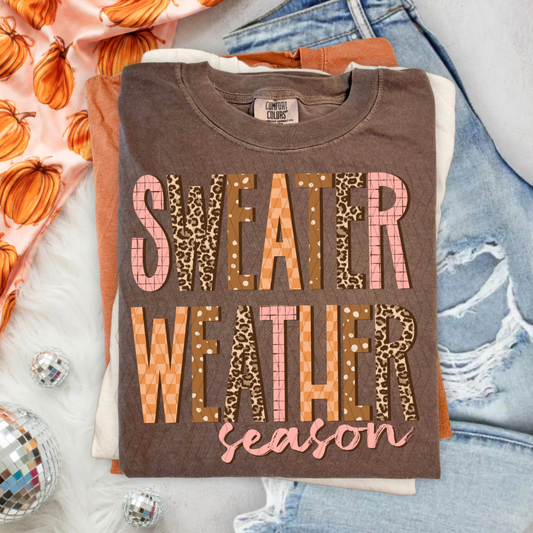 Sweater Weather Pattern DTF