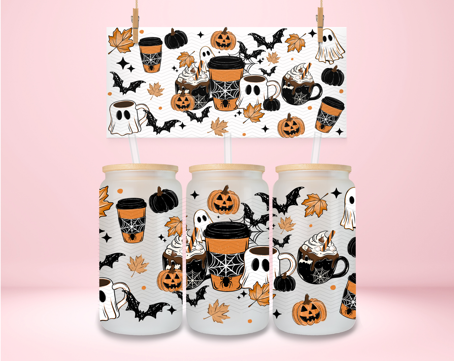 Halloween Coffee Vibes UVDTF Wrap