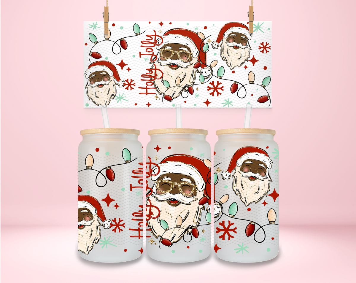 Holly Jolly Santa Dark Skintone UVDTF Wrap