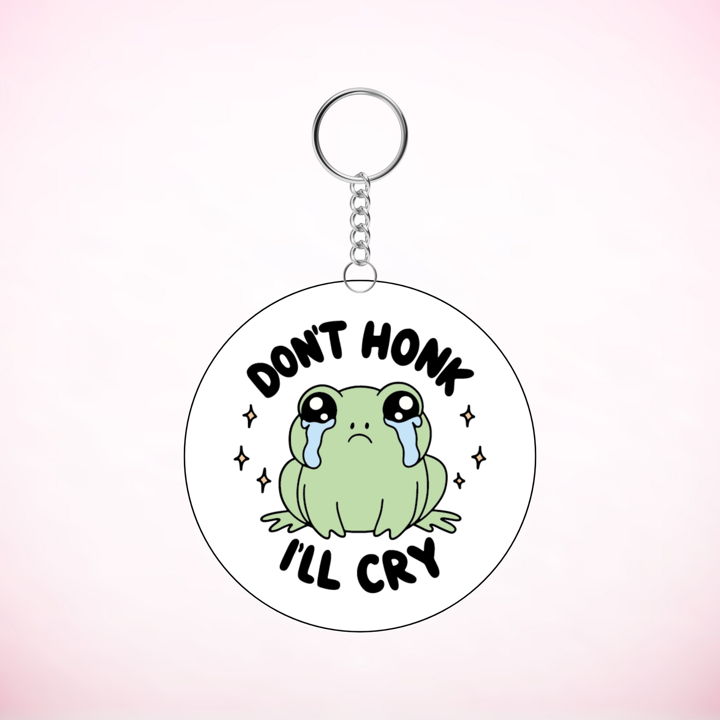 Don't Honk I'll Cry Frog Round Keychain UVDTF Decal