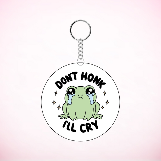 Don't Honk I'll Cry Frog Round Keychain UVDTF Decal