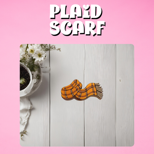 Plaid Scarf Straw Topper