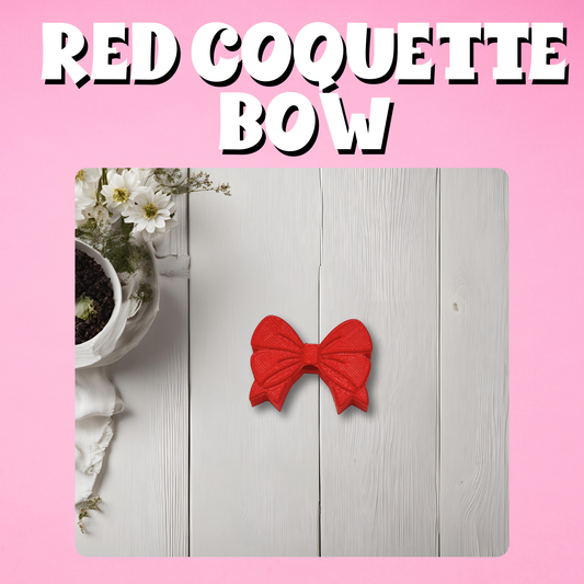 Red Coquette Bow 3D Straw Topper