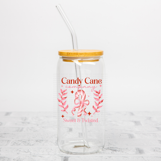 Pink Candy Cane Company UVDTF Decal