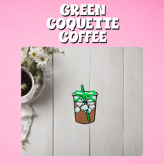 Green Coquette Coffee Straw Topper