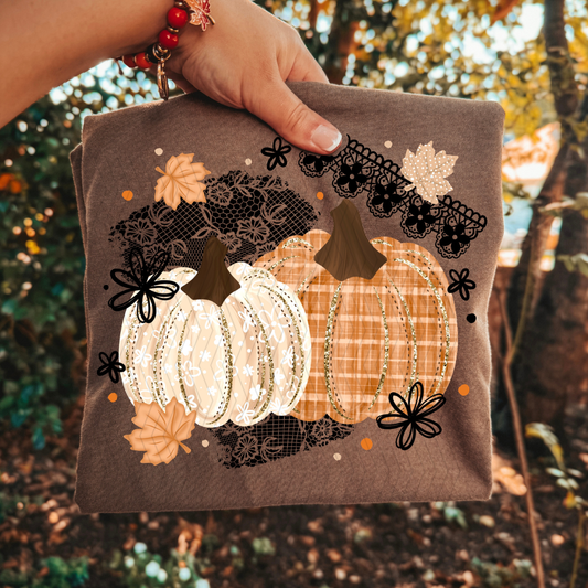 Lace and Glitter Pumpkins DTF