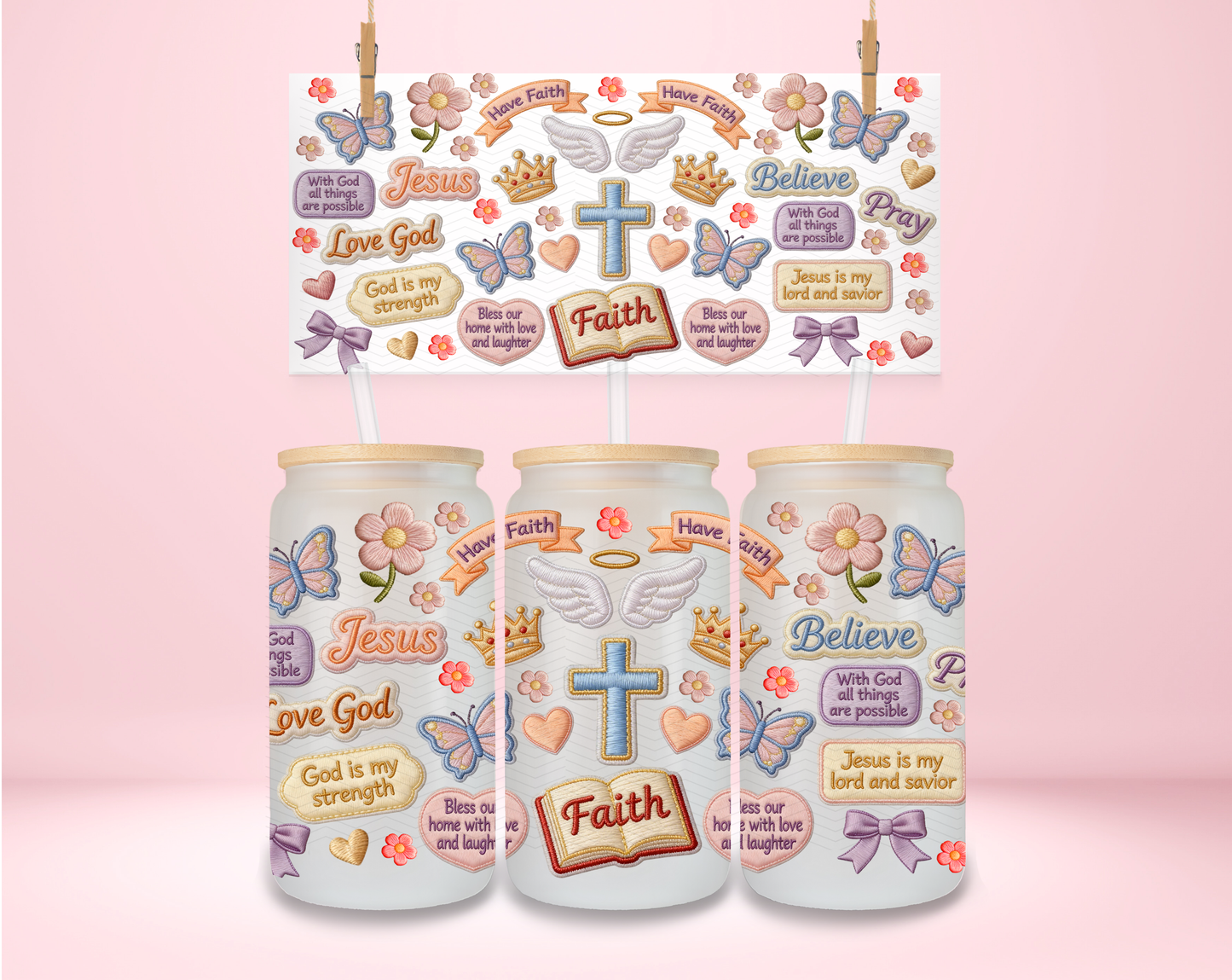 Have Faith Faux Patch UVDTF Wrap