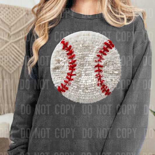 Baseball Faux Yarn DTF