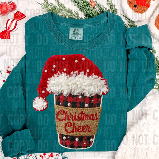Christmas Coffee Cheer Faux Patch DTF