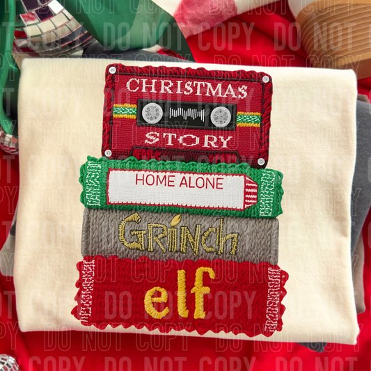 Christmas VHS Faux Patch DTF