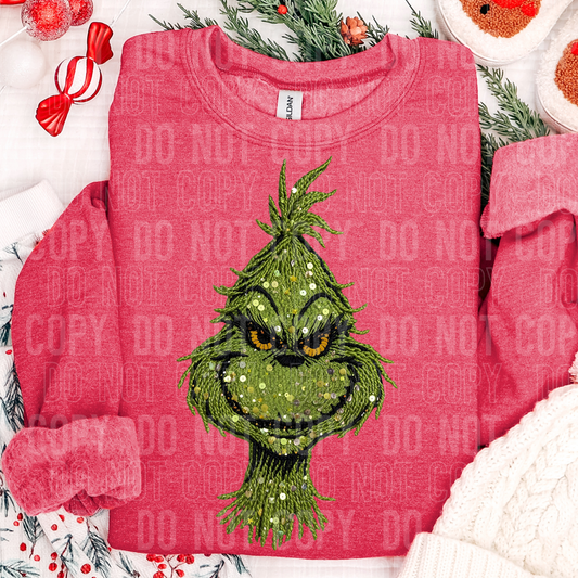 Green Guy Faux Sequins DTF