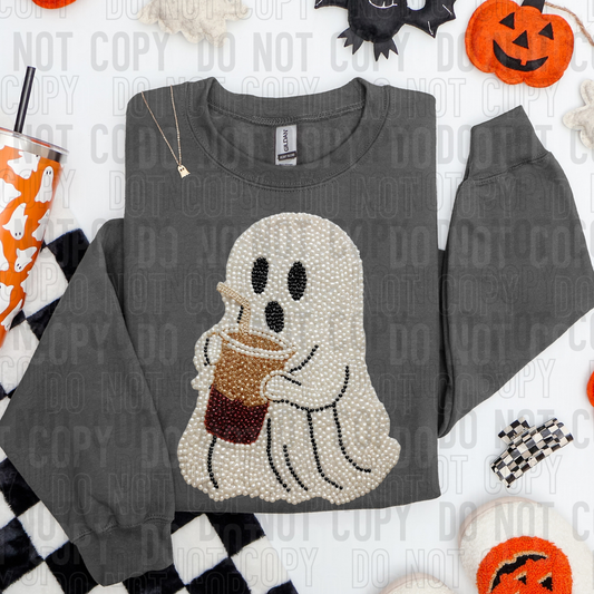 Coffee Ghost Faux Pearls DTF