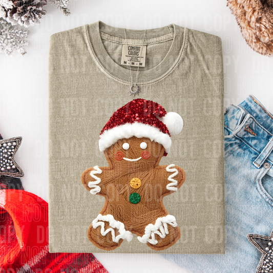 Gingerbread Faux Yarn DTF