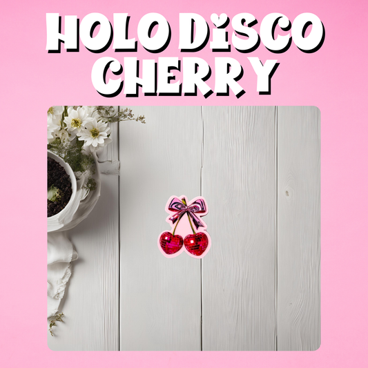 Holo Disco Cherry 3D Straw Topper