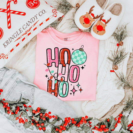 Ho Ho Ho Pink and Red DTF