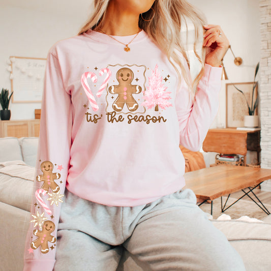 Tis The Season Gingerbread W/ Sleeves DTF