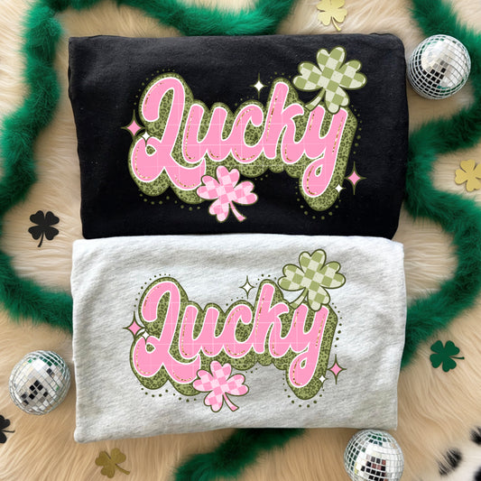 Lucky Pink and Green DTF