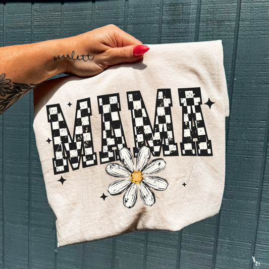 Mama Checkered Daisy DTF