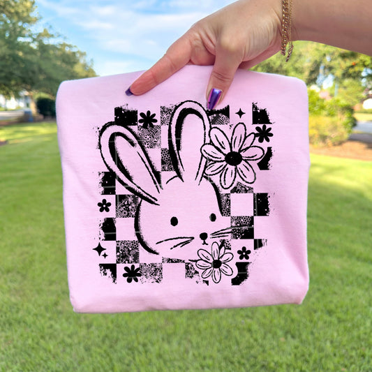 Bunny Checkered Distressed DTF