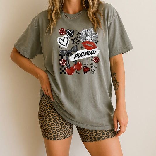 Mama Life Red and Checkered DTF