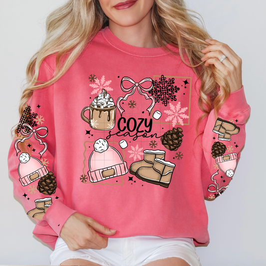 Cozy Season Pink Coquette W/ Sleeves DTF