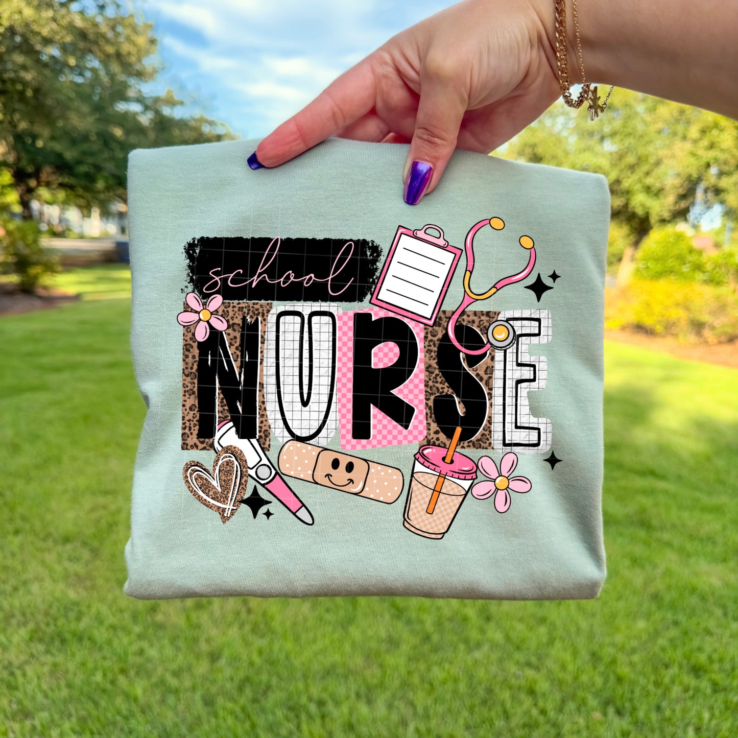 School Nurse Leopard DTF