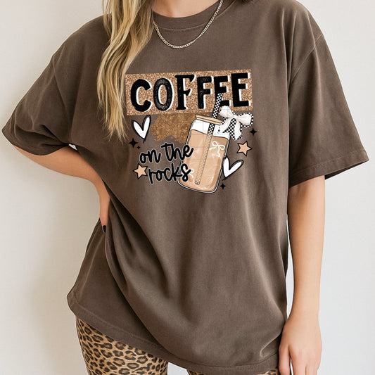 Coffee on The Rocks Checkered DTF