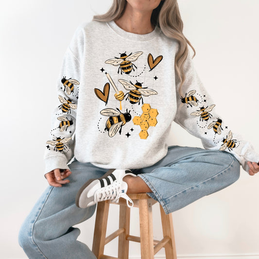 Bees and Honeycomb W/ Sleeves DTF