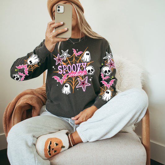 Spooky Vibes Webs W/ Sleeves DTF