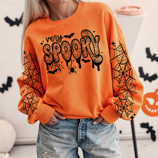 Very Spooky Black Web Sleeves W/ Sleeves DTF