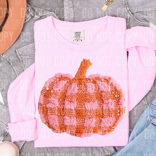 Plaid Pumkin Faux Yarn DTF