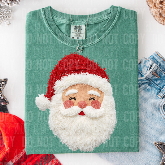 Santa Face Faux Yarn 3 DTF