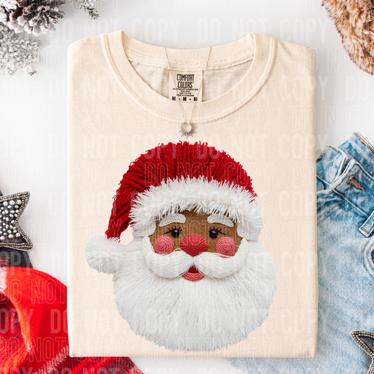 Santa Face Faux Yarn 1 DTF