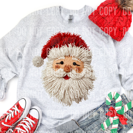 Santa Face Faux Yarn 2 DTF